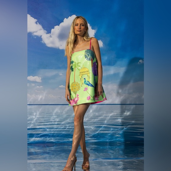 Oopscool - Botanic Garden Sequined Mini Dress Dress size S NWT - Picture 2 of 8